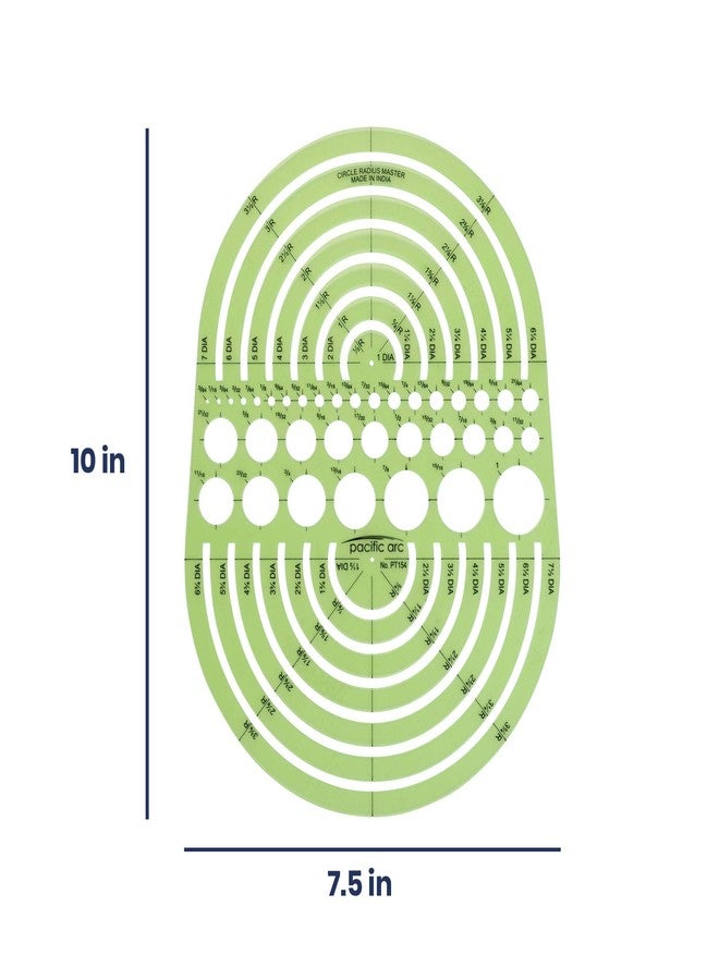 Pacific Arc Circles Radius Master Template Guide, from 1/2 Inch to 3 3/4 Inch Radius and 36 Perfect Circles from 3/64 to 1 Inches - Image 2